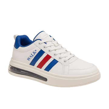 WALK White Sneaker with Red and Blue Stripes