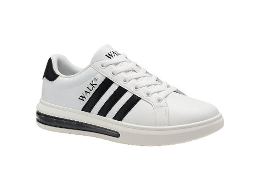 WALK White Sneaker with Red and Blue Stripes